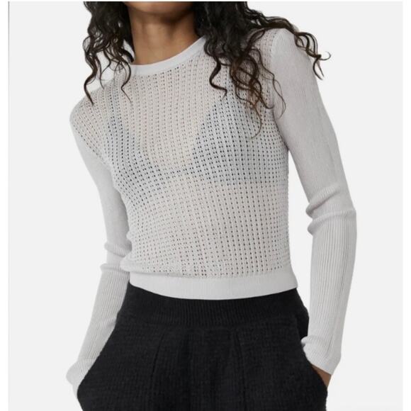 Free People Women’s Small Purple H2O Crew Pullover in Found Moon Sheer Top New - Picture 1 of 9